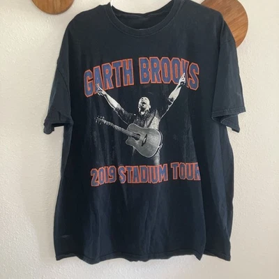 Camiseta Garth Brooks para hombre talla XL negra 2019 Stadium Tour Distressed Foto 1 de 3