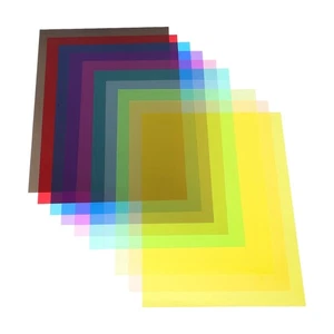 10 Pezzi Pellicola Pvc Carta Cellophane Traslucida Gel Coloranti per Illuminazione - Foto 1 di 12