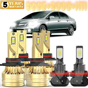 6X LED Combo Headlight Fog Light High Low Beam Bulb For Acura CSX 2006-2011 - Bild 1 von 16