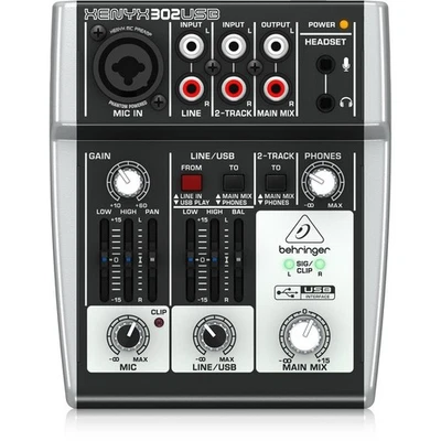 Behringer DAW compatible mixer with USB audio interface 302USB XENYX - Image 1 of 4