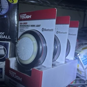 3 Hyper Tough 500 lm LED wiederaufladbare tragbare Arbeitsleuchten Bluetooth Lautsprecher schwarz - Bild 1 von 12