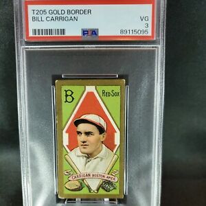 1911 T205 Gold Border Piedmont Bill Carrigan Boston Red Sox PSA 3 *Very Clean