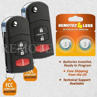 2 For 2010 2011 2012 2013 Mazda 3 Keyless Entry Remote Car Key Fob - Изображение 1 из 4