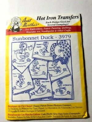 Aunt Martha Hot Iron Embroidery Transfer Sunbonnet Duck Item Item 3979 - Image 1 of 4