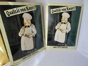 Qualität von Knorr seit 175 Jahren Nostalgie Emailschild gewölbt 30x40cm 2 Stück - Bild 1 von 7