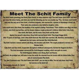 Meet The Schit Family Parking Sign 9"x 12" for Home Wall Door Garage Novelty - Picture 1 of 1