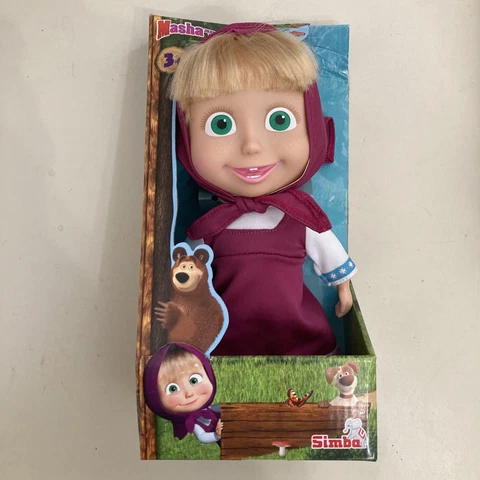 New Masha and The Bear Doll Netflix Simba Soft Bodied Masha Nib Toy Figure Rare Cover