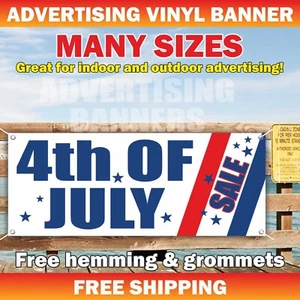 4th OF JULY SALE Advertising Banner Vinyl Mesh Sign holiday discount clearance - Picture 1 of 5