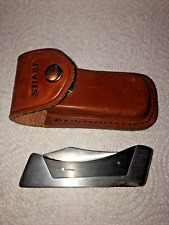 Vintage Sharp 200 Japan Stainless Steel Lockback Knife With Leather Sheath