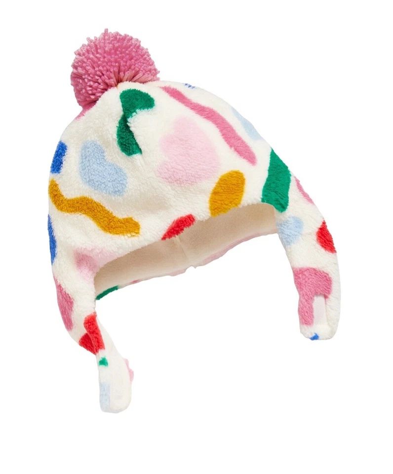 Antiguo Sombrero Sherpa Trapper Estampado Corazón Bebé Azul Marino Talla XXS 0-6 Meses Foto 1 de 1