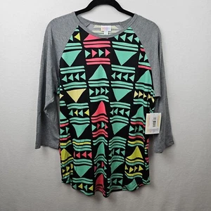 LulaRoe Shirt Woman’s Size XL Gray Black Multicolor Randy NWT - Picture 1 of 7