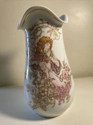 "Florero La Boheme diseñado por K. Nossek porcelana blanca hecho en Alemania Occidental 8""" Foto 1 de 4