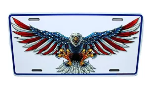 AMERICAN FLAG BALD AMERICAN EAGLE METAL NOVELTY CAR LICENSE PLATE AUTO TAG - Picture 1 of 15
