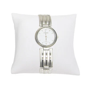 White Faux Leather Pillow Jewelry Display Holder Bracelet Watch Showcase Cushion - Picture 1 of 4