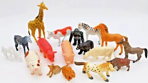 17 Vintage Hard Vinyl /Plastic Jungle, Farm, Asstd. Animal Toys China, Hong Kong - Picture 1 of 23