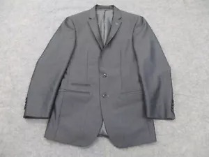 Andrew Fezza Blazer Mens 36 Regular Gray Solid 2 Button Coat Jacket - Picture 1 of 9