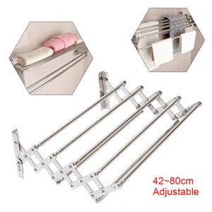 Wall Mounted Clothes Drying Rack Stainless Steel Retractable Laundry Drying Rack - Picture 1 of 10
