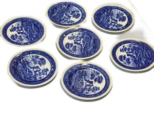Antike Copeland Spode's Tower blau & weiß Teeteller 5 1/4" 7er Set - Bild 1 von 4