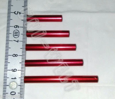 M3  2x  Abstandshalter rot eloxiert Aluminium Distanzbolzen Spacer 25 - 50 mm - Bild 1 von 2