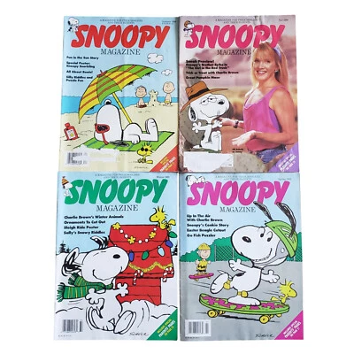 Snoopy Magazine Lot Summer Fall 1988 feat Jill Schulz Winter Spring 1989 Peanuts - Image 1 of 4