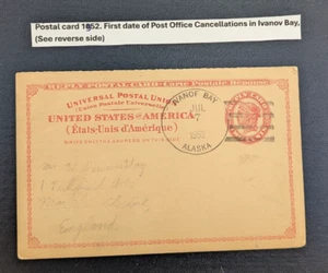 US 1952 FIRST DATE of cancellation of postoffice in Ivanof Bay Alaska, to UK, UY - Imagen 1 de 2