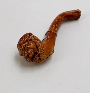 Antigua pipa de juguete premium Cracker Jack miniatura vintage con tazón de cabeza de león - Imagen 1 de 3