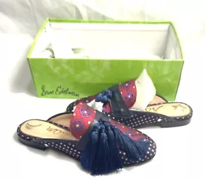 Sam Edelman Parsimon Red Blue Mules Slides Women's Shoes Size 6 EUC Box - Picture 1 of 6