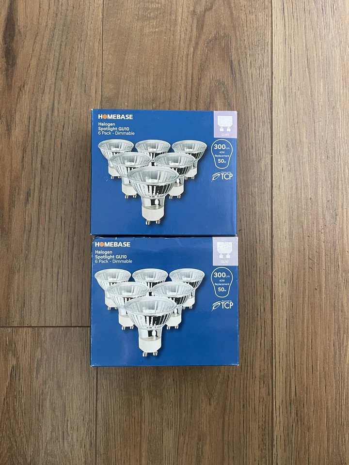 Homebase 12  (6pack x2) GU10 40W 50W Watt Halogen Spotlight Bulbs 300LM - Image 1 of 1