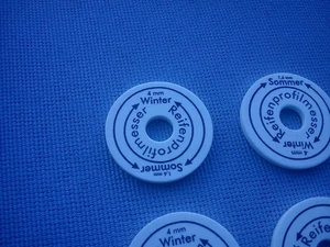 10x Reifenprofilmesser Tiefenmesser Profiltiefenmesser Einkaufswagen Chip  weis - Bild 1 von 3