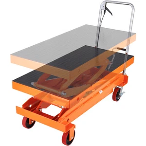 VEVOR 800kg Hubtischwagen hydraulisch Scherenhubtisch Hubtisch 1200x650mm Orange - Bild 1 von 12