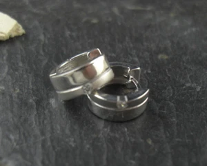 Ohrringe rhodiniert teilweise mattiert Zirkonia 925 Sterling Silber - Picture 1 of 2