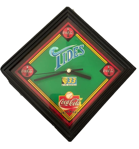 VINTAGE CLOCK NORFOLK TIDES BASEBALL TEAM SGA COCA-COLA WALL CLOCK, NORFOLK, VA Cover