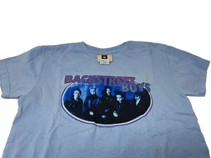 Vintage 2000 Backstreet Boys Band Tour Tee Shirt Light Blue Large Youth Unisex - Picture 1 of 4