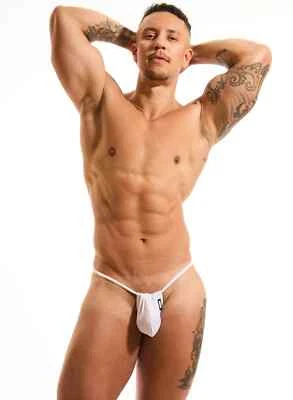 N2N Bodywear Men white cotton Pocket G-string thong underwear size M L - Image 1 of 4