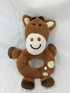Dan Dee Brown Horse Rattle Plush 9 Inch Grabber Ring Stuffed Animal Toy - Picture 1 of 8