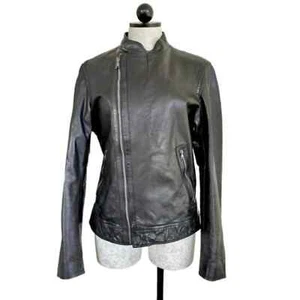 Banana Republic giacca pelle donna asimmetrica zip polsini taglia media - Foto 1 di 15