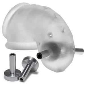 AIRLOCK ELECTRO Air-lite Vented Chastity Cage Cock Lock Device E-Stim Bondage - Picture 1 of 5