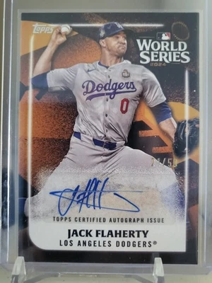Cartão de beisebol 2025 Topps Series 2 World Series Jack Flaherty autografado 21/50 - Imagem 1 de 2