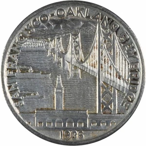 Bay Bridge Commemorative Silver Half Dollar 1936-S AU Uncertified #406 - Picture 1 of 2