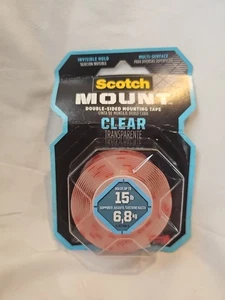 Scotch Mount Clear Double Sided Mounting Tape, 1 in x 60 in, 1 Roll - Picture 1 of 3