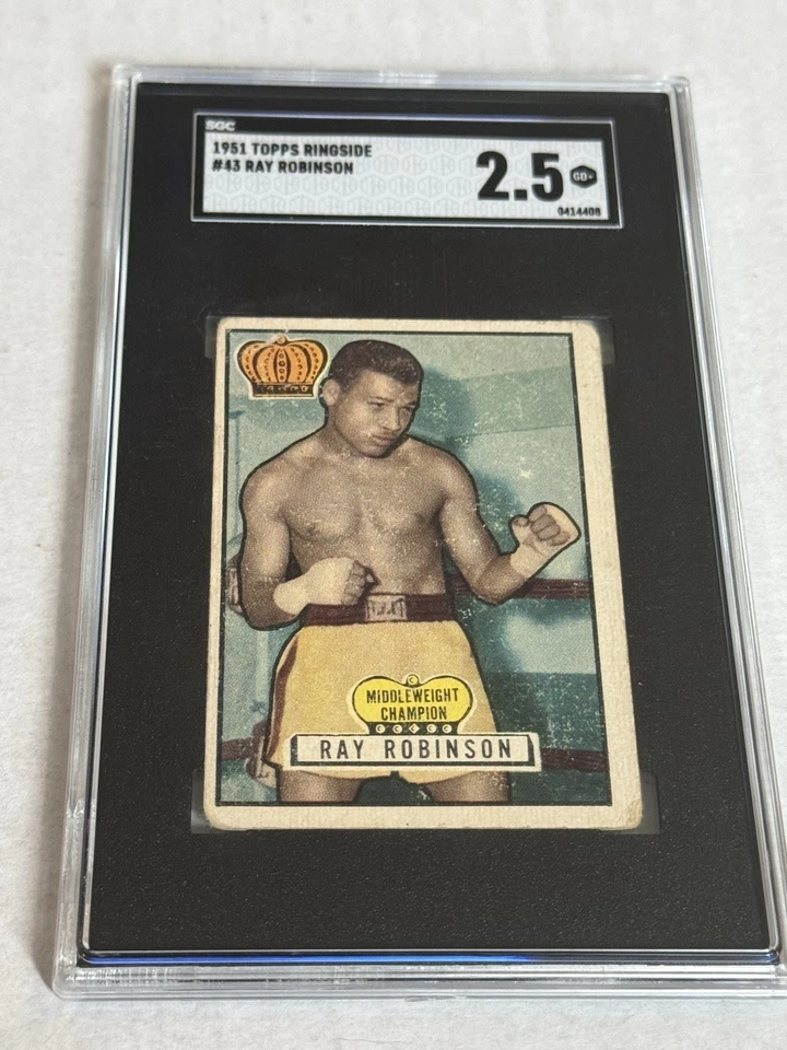 1951 Topps Ringside Ray Robinson #43 Middleweight Champion Hall Of Fame SGC 2.5 - Image 1 of 2