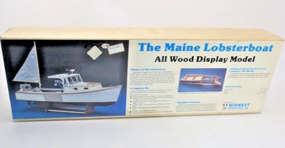 New NOS Unbuilt Midwest The Maine Lobster Boat 953 Scale Model Kit - Image 1 of 4