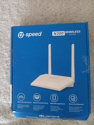 U-speed N300 WiFi Router 300Mpbs 2.4G Wireless Internet Router for Home Coverage - Image 1 of 3