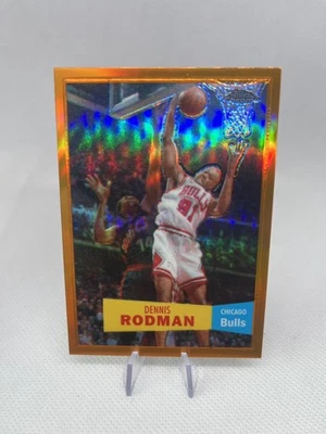 2008 Topps Chrome Dennis Rodman Orange  Refractor /199 Variation SP Bulls - Image 1 of 2
