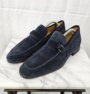 Scarpe mocassino Magnanni Neiman Marcus blu scamosciato 10 M uomo - Foto 1 di 20