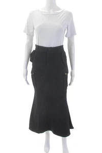 Friful Women's Button Closure Cargo Maxi Skirt Navy Blue Size S - Picture 1 of 7