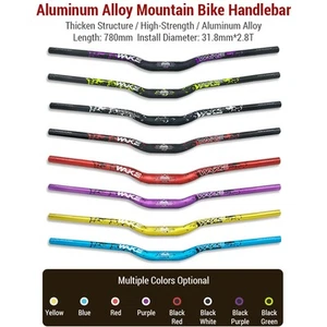 31.8MM Aluminium MTB Handlebar 780MM Wide 30MM Rise Matte Finish Black Green - Picture 1 of 6