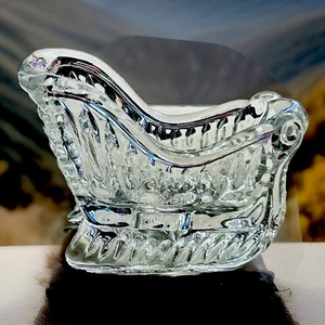 Vintage Princess House 24% Lead Crystal Sleigh Candle Stick Holder - Picture 1 of 10