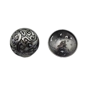 20 PCS 25mm Antique Black Metal Shank Buttons, Round Flower, DIY Sewing Craft - Picture 1 of 3
