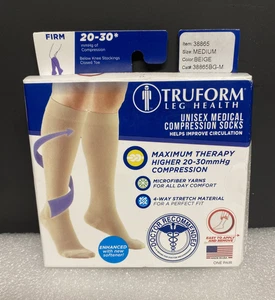 Truform Leg Health Medical Compression Stockings 20-30 mmHg Unisex SZ Med Beige - Picture 1 of 5